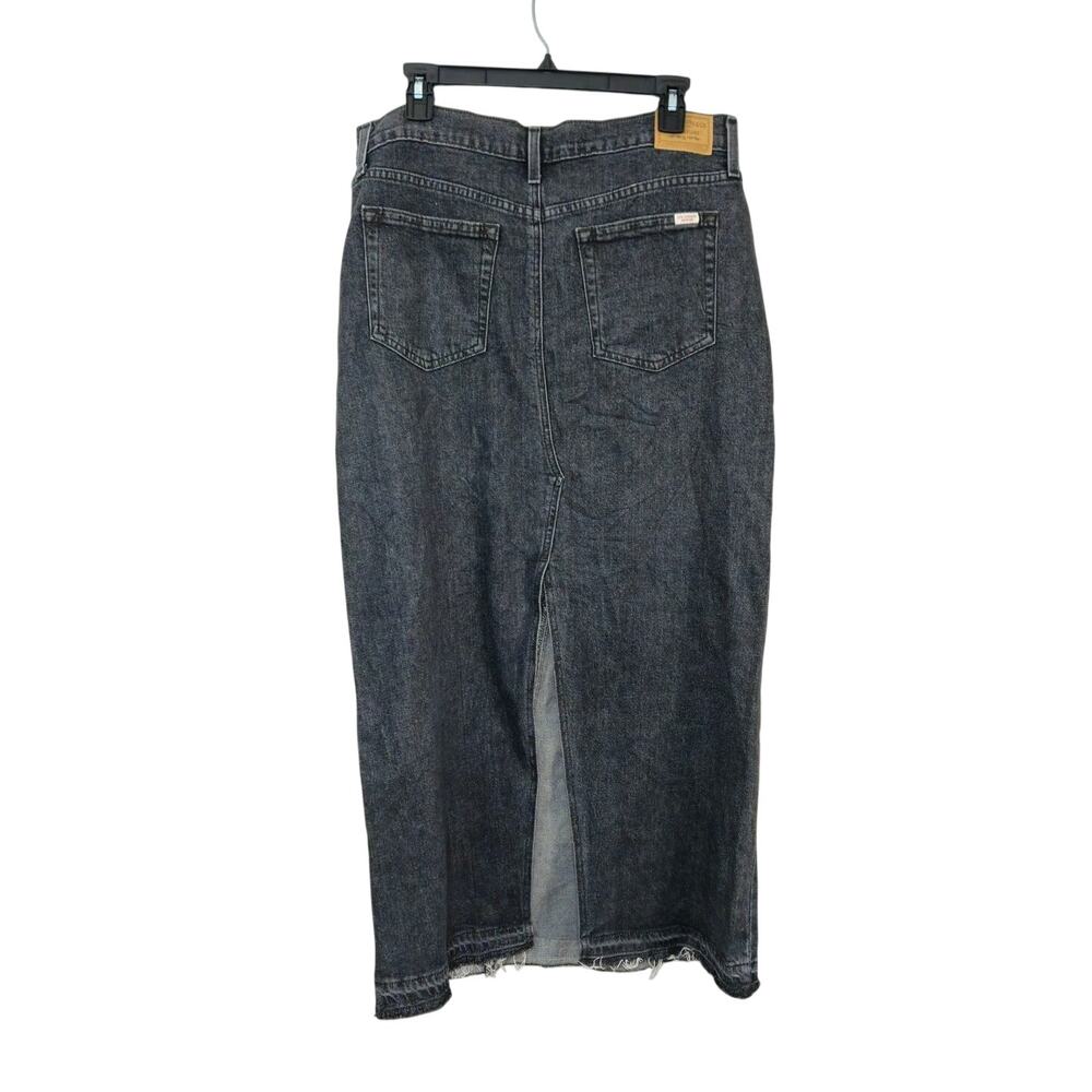 NWT Levi Strauss Signature Denim Maxi Skirt Mid Rise Stretch Charcoal Sz 10 - Picture 2 of 12